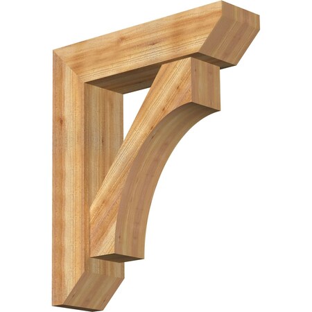 Ekena Millwork Westlake Slat Rough Sawn Bracket w/ Offset Brace, Western Red Cedar, 8"W x 30"D x 36"H BKT0806X30X36WTL06RWR